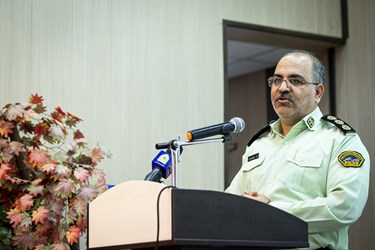 سرهنگ علی ولیپور گودرزی رئیس پلیس آگاهی تهران بزرگ در مراسم تودیع و معارفه رئیس پلیس آگاهی تهران بزرگ