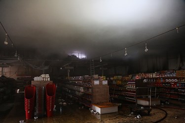 آتش سوزی در فروشگاه جانبازان شهرک پردیسان قم