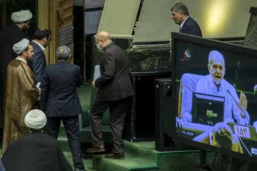 محمدباقر قالیباف رئیس مجلس شورای اسلامی پس از پایان جلسه علنی