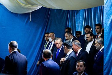 رجب طیب اردوغان رئیس جمهور ترکیه در پایان کنفرانس خبری اجلاس سه جانبه آستانه