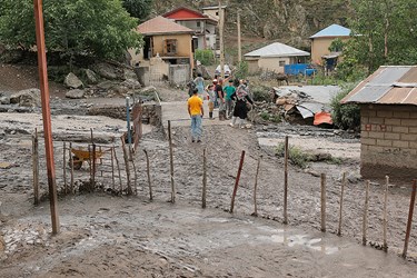 سیلی سیل در بخش مرزن آباد چالوس 