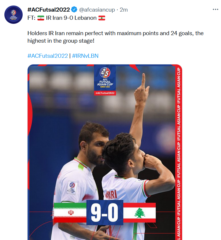 واکنش AFC به صعود تیم ملی فوتسال 