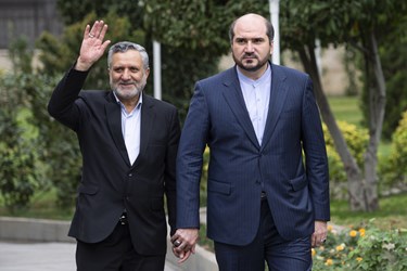 محسن منصوری معاون اجرایی رئیس جمهور و صولت مرتضوی وزیر تعاون، کار و رفاه اجتماعی درحاشیه جلسه هیات دولت