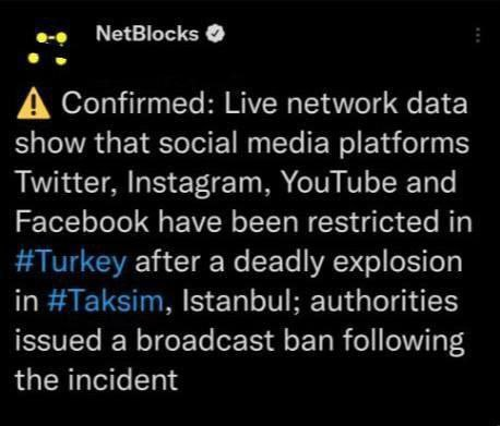بعد از انفجار استانبول، شبکه‌های اجتماعی در ترکیه محدود شدند 2
