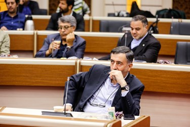 عبدالله گنجی مدیر مسئول روزنامه همشهری  در نشست مدیران رسانه با رئیس سازمان بسیج