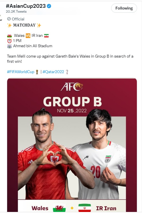 واکنش AFC به خیز ایران برای اولین برد در جام جهانی+عکس
