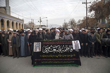 تشییع پیکر «آیت اللّه معصومی لاری» در کرمانشاه