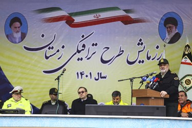 سخنرانی سردار حسین اشتری فرمانده فراجا در رزمایش طرح ترافیکی زمستان پلیس راهور