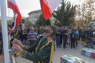 تشییع ۲ شهید گمنام دوران دفاع مقدس در گرگان
