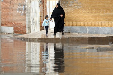  آبگرفتگی خانه‌ها و معابر اهواز پس از اولین بارش زمستانی