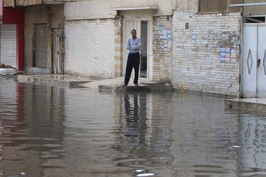  آبگرفتگی خانه‌ها و معابر اهواز پس از اولین بارش زمستانی