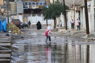  آبگرفتگی خانه‌ها و معابر اهواز پس از اولین بارش زمستانی