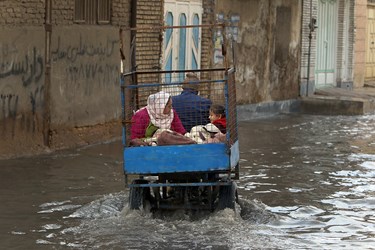  آبگرفتگی خانه‌ها و معابر اهواز پس از اولین بارش زمستانی