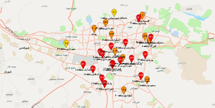 هوای پایتخت آلوده شد/ کیفیت هوای تهران با شاخص ۱۴۰ در وضعیت نارنجی