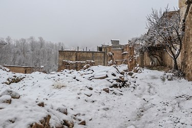 بارش برف در روستای تاریخی قلات شیراز 