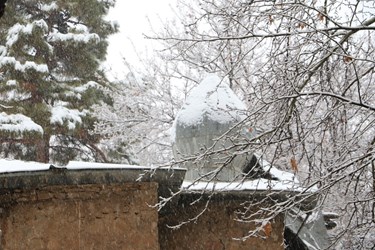 بارش برف در روستای تاریخی قلات شیراز 