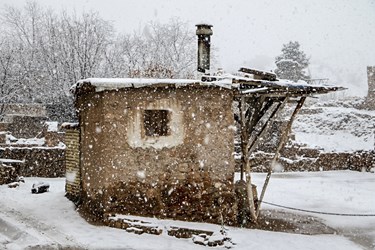 بارش برف در روستای تاریخی قلات شیراز 