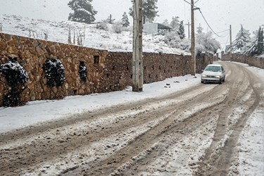 بارش برف در روستای تاریخی قلات شیراز 