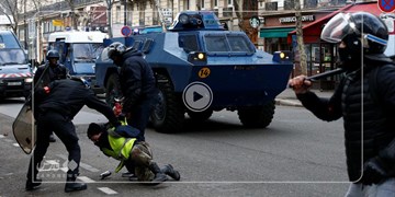 فیلم| برخورد خشن پلیس فرانسه با معترضین به افزایش سن بازنشستگی در پاریس