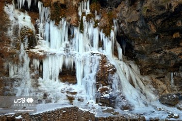 Akhlamad Frozen Waterfall in Khorassan Razavi