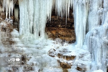 Akhlamad Frozen Waterfall in Khorassan Razavi