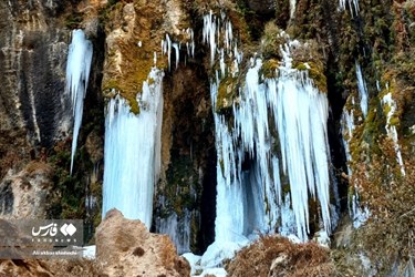 Akhlamad Frozen Waterfall in Khorassan Razavi