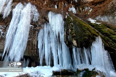 Akhlamad Frozen Waterfall in Khorassan Razavi