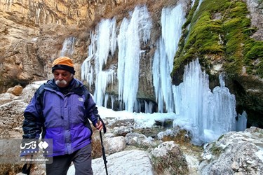 Akhlamad Frozen Waterfall in Khorassan Razavi