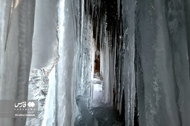 Akhlamad Frozen Waterfall in Khorassan Razavi