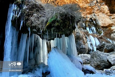 Akhlamad Frozen Waterfall in Khorassan Razavi