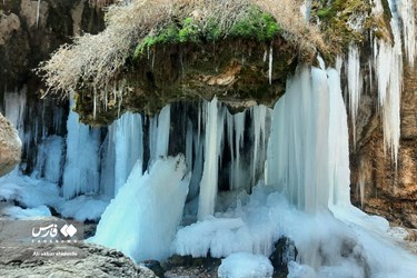 Akhlamad Frozen Waterfall in Khorassan Razavi
