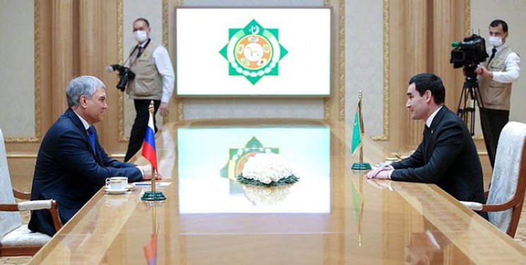تأکید بر توسعه روابط پارلمانی در دیدار رئیس دومای روسیه و رئیس جمهور ترکمنستان