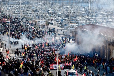 Tens of Thousands March Across France Against Pension Reform