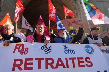 Tens of Thousands March Across France Against Pension Reform