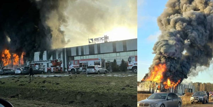 آتش سوزی در مرکز ساخت پهپاد آمریکا در لتونی