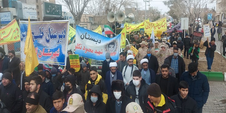 راهپیمایی 22 بهمن در شهرستان مرزی تایباد