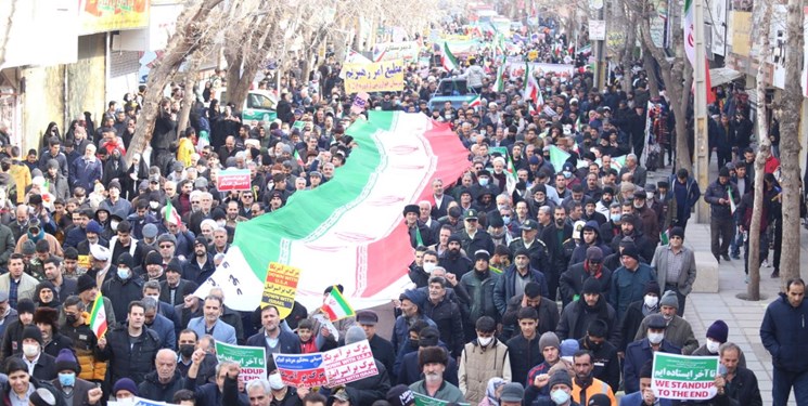 لبیک یا خامنه ‌ای مردم الوند در راهپیمایی ۲۲ بهمن+ فیلم