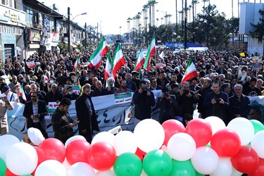 راهپیمایی مردم نوشهر در روز 22 بهمن 