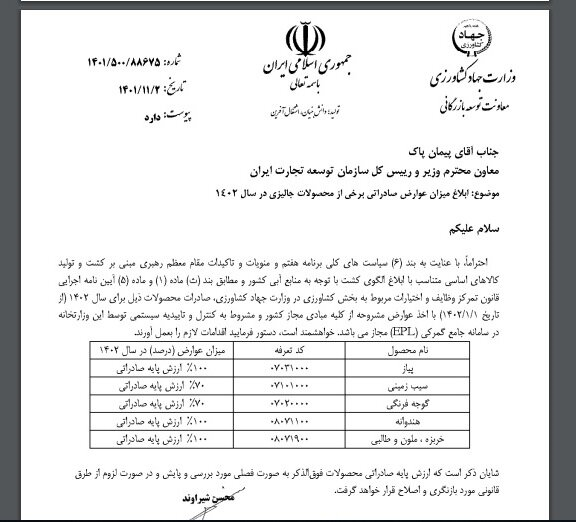 فارس من | وضع عوارض صادرات برای سیب زمینی، پیاز و گوجه / قیمت ارزان می شود 2