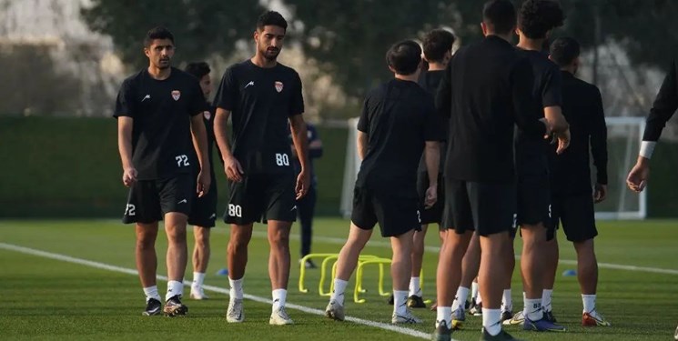 حلقه اتحاد بازیکنان فولاد در تمرین قبل از بازی با الهلال + عکس