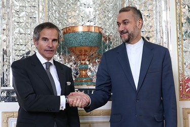 دیدار رافائل گروسی مدیرکل آژانس بین‌المللی انرژی اتمی با حسین امیرعبداللهیان وزیر امور خارجه