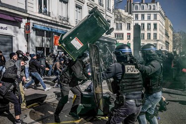 French Police Clash With Protesters During Demonstration Against Pension Reform