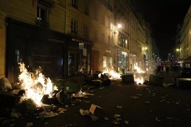 French Police Clash With Protesters During Demonstration Against Pension Reform