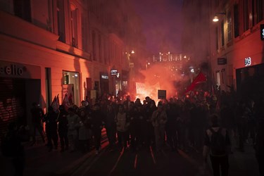 French Police Clash With Protesters During Demonstration Against Pension Reform
