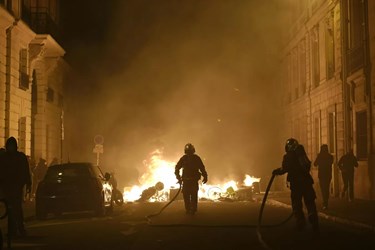 French Police Clash With Protesters During Demonstration Against Pension Reform