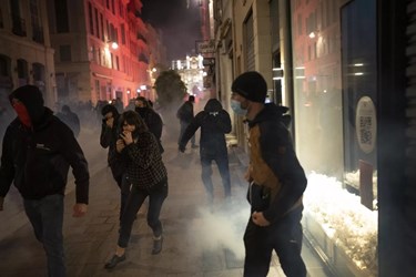 French Police Clash With Protesters During Demonstration Against Pension Reform