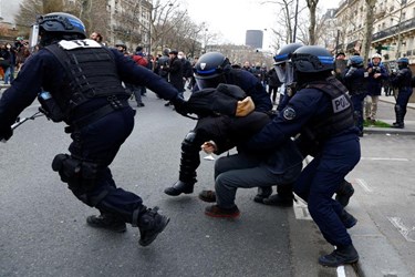 French Police Face Off with Protesters over Pension Reform