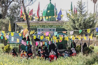 جزءخوانی قرآن بانوان در قبرستان تاریخی دارالسلام شیراز