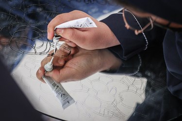 نمایشگاه آثار هنری و مشاغل دختران دانش‌آموز آباده