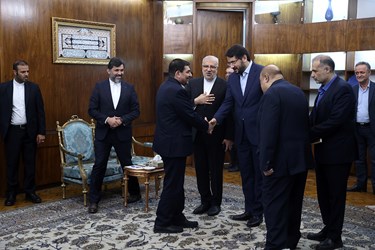 کاظم جلالی سفیر ایران در روسیه، مهرداد بذرپاش وزیر راه و شهرسازی، جواد اوجی وزیر نفت هیات همراه معاون اول رئیس جمهور در دیدار با معاون نخست وزیر روسیه